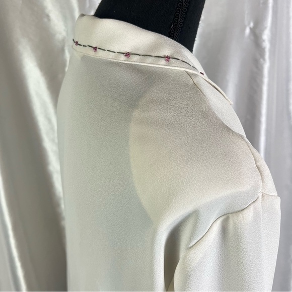 Vintage Embroidered Cream Button Down Shirt | Size 10 | Cottagecore Academia - Picture 9 of 16